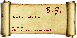 Brath Zebulon névjegykártya